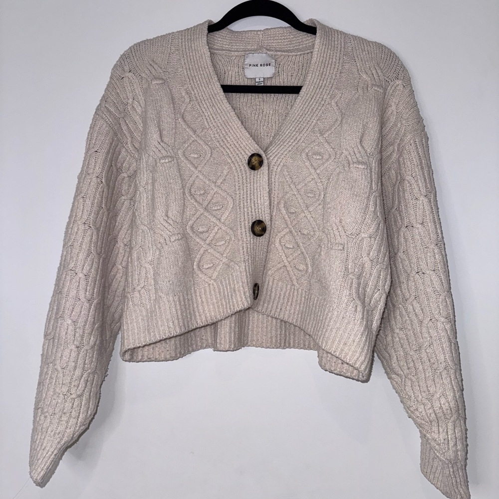 Cozy Cable Knit Sweater - Cream